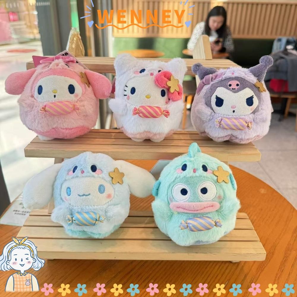 ตุ๊กตาผ้ากํามะหยี่ WEY Sanrio ขนาด 10 ซม. พร้อมพวงกุญแจและโซ่ มีให้เลือก Kuromi, Hello Kitty และ My Melody