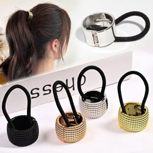 Simple Geometric รอบเชือกผมยางรัดผม Hairband ผู้หญิงผมหางม้าสูง Scrunchies เครื่องประดับผม