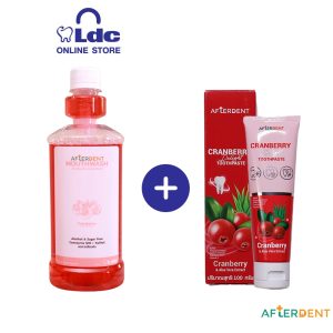 Bundle AFTERDENT Cranberry น้ำยาบ้วนปากใหม่ + ยาสีฟัน กลิ่นแครนเบอรี่ หอมสดชื่น