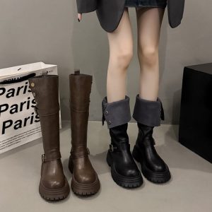 รองเท้าแฟชั่นผู้หญิง รองเท้าแตะหัวปิดส้นหนา ออกแบบสำหรับขับรถจักรยานยนต์