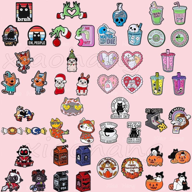 ชุดเข็มกลัดลายการ์ตูนน่ารัก 2-4 ชิ้น/เซ็ต เคลือบเงางาม เหมาะสำหรับเป็นของขวัญให้เพื่อน