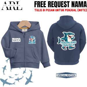 ARL SUPPLY CO – เสื้อแจ็คเก็ตมีฮู้ดเด็กผู้ชายพร้อม Anomali Trralero Motif FREE NAME สําหรับเด็กอายุ 2-12 ปี