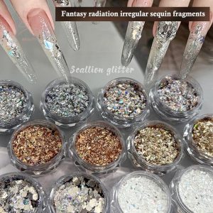 [maybeauty] 1Box Mini Sparkling Star Nail Glitter Sparkling Pentagram Nail Decorative Nail Salon Design Accessories DIY Nail Art Design {TH}
