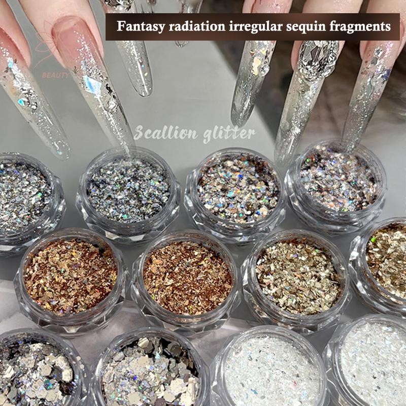 [maybeauty] 1Box Mini Sparkling Star Nail Glitter Sparkling Pentagram Nail Decorative Nail Salon Design Accessories DIY Nail Art Design {TH}