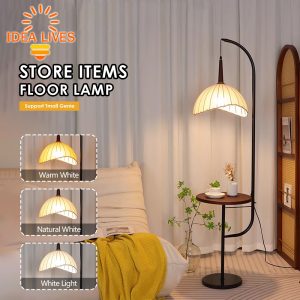 【Smart life】โคมไฟตั้งพื้น พร้อมโต๊ะ  3สี โคมไฟอ่านหนังสือ โคมไฟอีเกียแต่งห้อง ไฟตั้งพื้นสูง LED ไฟตกแต่งห้อง
