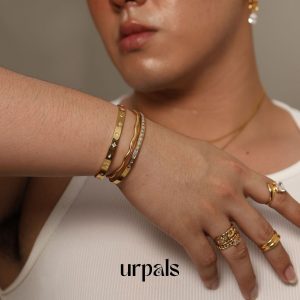URPALS กำไลข้อมือ Stainless 18K ดีไซน์หรู ฝังเพชร CZ งาน Premium ใส่ออกงาน แมทได้กับทุกลุค