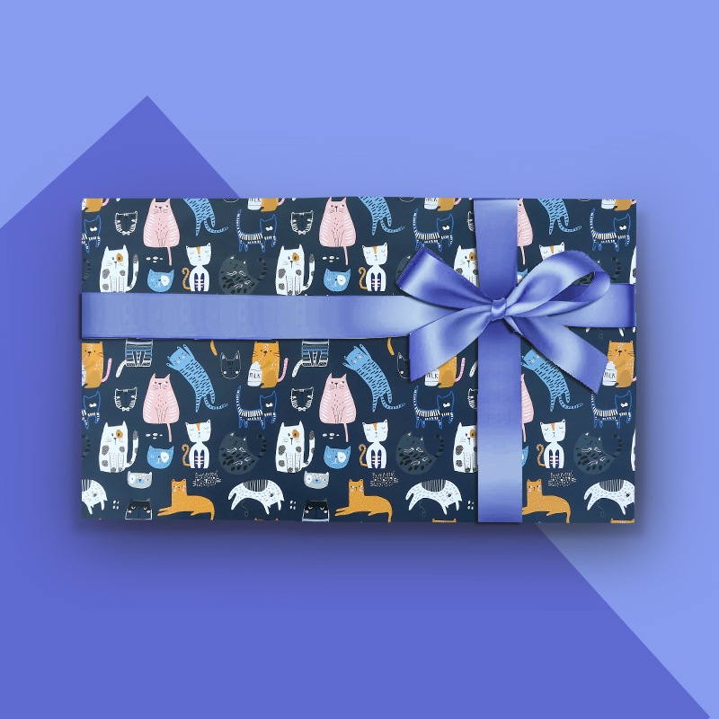 กระดาษห่อของขวัญลายแมวน่ารัก 50x70cm Cute Cats Pattern Wrapping Paper