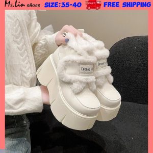 รองเท้าหิมะสีขาวผู้หญิง ซับในตีนตุ๊กแกและทำจากผ้าฝ้าย เหมาะสำหรับฤดูหนาว