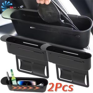 [AM3C]กล่องเก็บของในรถยนต์แบบปรับได้ Universal Fit, ABS Seat Gap Organizer พร้อมการออกแบบแบบยืดหดได้สําหรับโทรศัพท์/กระเป๋าสตางค์, ที่ใส่คอนโซลรถ