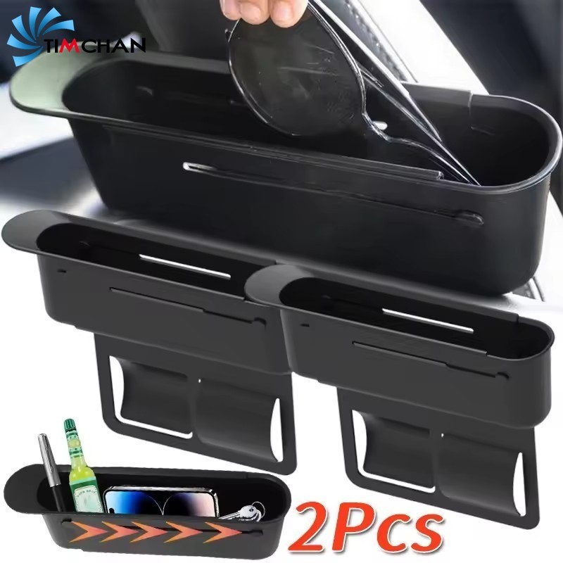 [AM3C]กล่องเก็บของในรถยนต์แบบปรับได้ Universal Fit, ABS Seat Gap Organizer พร้อมการออกแบบแบบยืดหดได้สําหรับโทรศัพท์/กระเป๋าสตางค์, ที่ใส่คอนโซลรถ