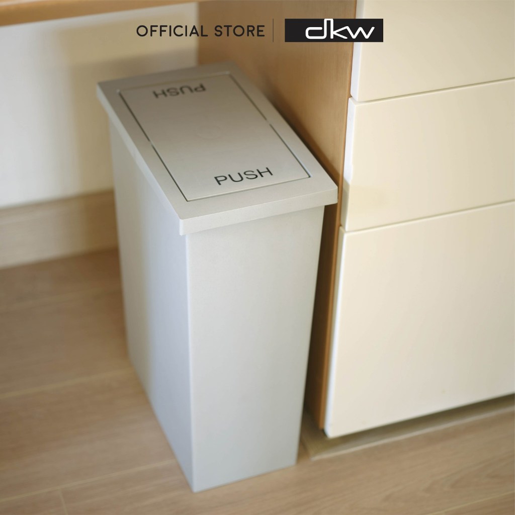 DKW by BanBaan ถังขยะเหลี่ยมหน้าแคบฝาสวิง รุ่น Slim (8L / 20L) ถังขยะอึด สวย ทน HH-307P,308P