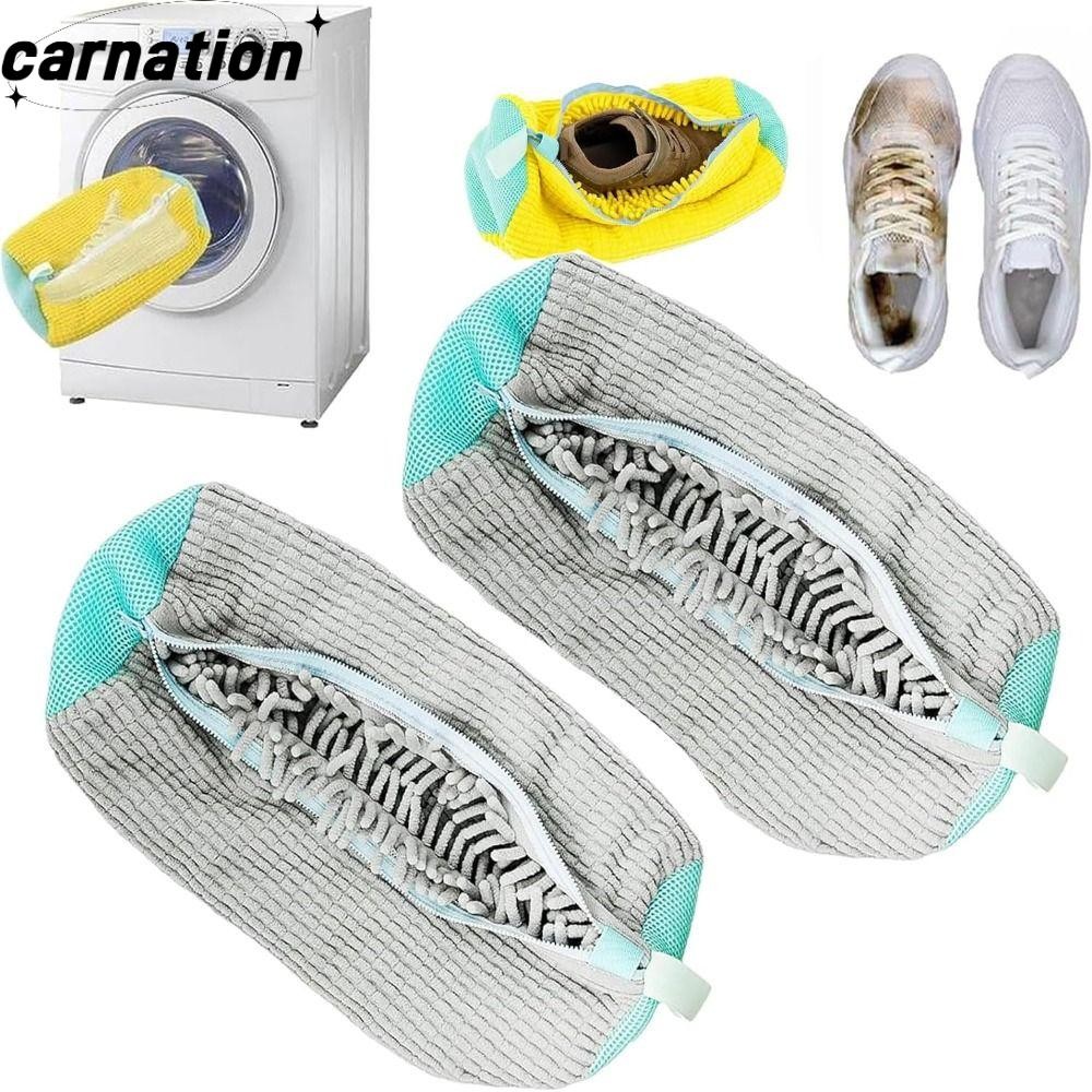 CARNATION ซักรีด Drying กระเป๋า, ซักรีดรองเท้า Protector Anti-การเปลี่ยนรูป Organizer รองเท้าซักผ้า|กระเป๋า, โพลีเอสเตอร์ผ้าฝ้ายเบาะนํามาใช้ใหม่ซิปรองเท้าทําความสะอาดกระเป๋า