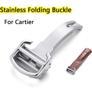 หัวเข็มขัดพับสําหรับ Cartier Blue Ballon นาฬิกาหัวเข็มขัดสแตนเลส 14 มม. 16 มม. 18 มม. สาย Clasp เปลี่ยนอุปกรณ์เสริม