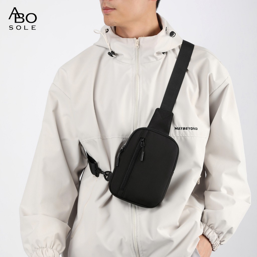 ABOSOLE กระเป๋าคาดหน้าอกผู้ชายCrossbodyกระเป๋าUnisex Miniกีฬากระเป๋าสวมใส่ไหล่กระเป๋ากันน้ําOxfordกระเป๋าผ้าUnisexกระเป๋าหน้าอกเล็กแฟชั่นสลิงกระเป๋าโทรศัพท์