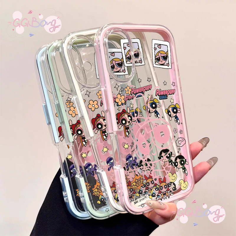 เคสไอโฟน 11  รัก สำหรับ IPhone 16 13 12 11 15 14 Pro Max XR X XS Max 8 7 15 Plus SE เคสกันกระแทก Super Girl 2 in 1 แบบใส