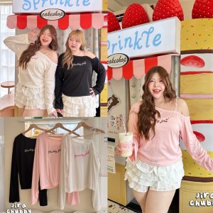 /JR/ เสื้อเปิดไหล่1ด้าน ผูกโบว์ลูกไม้ สาวอวบ ไซส์อก38-52 ผ้าฉลุยืดเนื้อดี ใส่สบาย #เสื้อผ้าไซส์ใหญ่ พลัสไซส์
