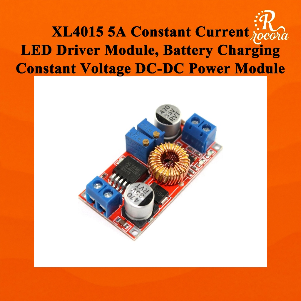 โมดูลขับเคลื่อน LED สำหรับชาร์จแบตเตอรี่ลิเธียมไอออนกระแสคงที่แรงดันคงที่ XL4015 กระแสสูง 5A