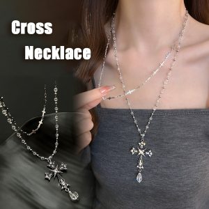 สร้อยคอ necklace สไตล์เกาหลี  ins หรูหรา y2k แฟชั่น cross  สวย COD
