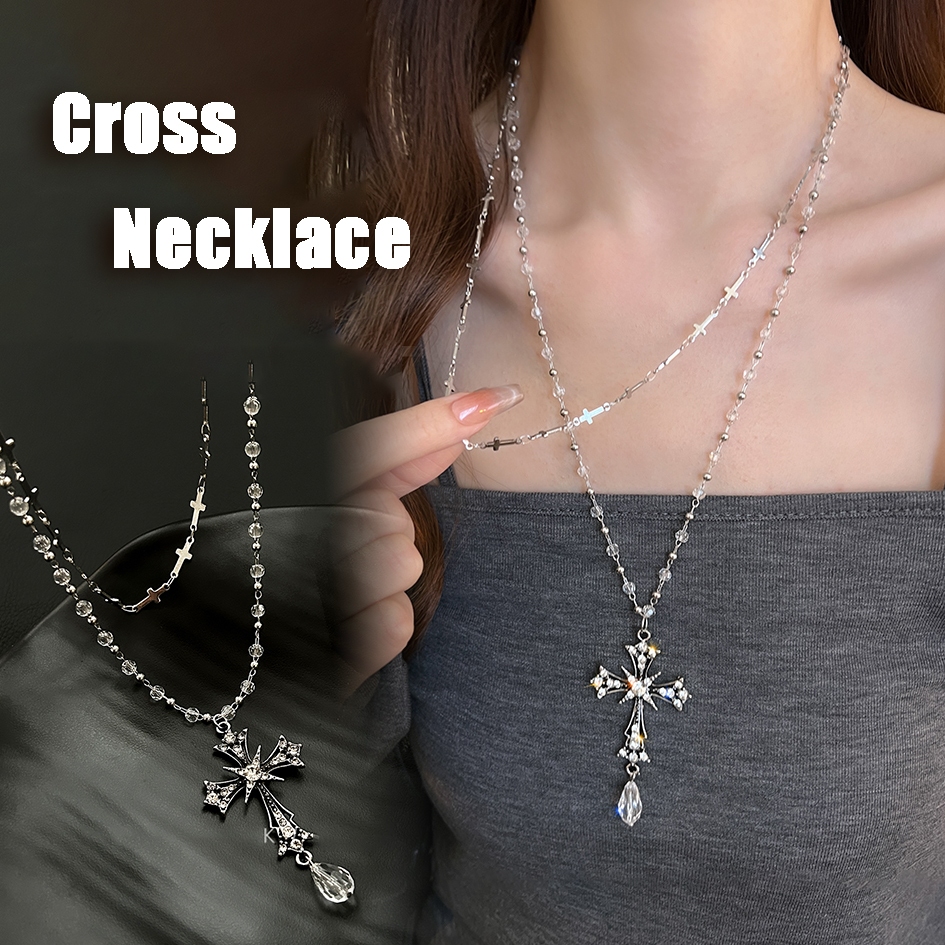 สร้อยคอ necklace สไตล์เกาหลี  ins หรูหรา y2k แฟชั่น cross  สวย COD