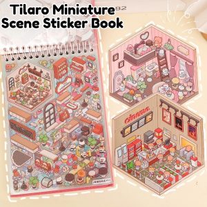 สติ๊กเกอร์ฉากทิวทัศน์ Tilaro สีสันสดใส – หนังสือสติกเกอร์ฉากขนาดเล็กที่มีเสน่ห์ – ของเล่นเครื่องเขียนที่สนุกสนานสําหรับวัยรุ่น