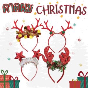 [ขายยกแพ็ค12ชิ้น] ที่คาดผมคริสต์มาส งานปีใหม่ ปาร์ตี้ เทศกาลต่างๆ คาดธรรมดา&มีไฟกระพริบ มีหลากหลายแบบให้เลือก