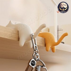 อเนกประสงค์แมวน่ารักสก์ท็อปตะขอจัดเก็บฟรี-เจาะโต๊ะนักเรียนด้านข้างแขวนกระเป๋าตะขอจัดเก็บสําหรับโต๊ะเพื่อแขวนกระเป๋าถือชุ