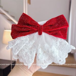 กิ๊บโบว์ติดผมสีแดง สีดำ  ส่งจากไทย โบว์ติดผมคริสต์มาส ปีใหม่ กิ๊บปากเป็ด