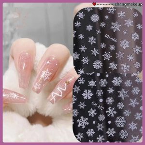 สติกเกอร์ติดเล็บ Merry Christmas สติกเกอร์ติดเล็บลายเกล็ดหิมะ สติกเกอร์ตกแต่งเล็บลายเกล็ดหิมะสีขาว เครื่องประดับตกแต่งเล็บ สติกเกอร์ตกแต่งเล็บลายปีใหม่ สติกเกอร์ตกแต่งเล็บ COD