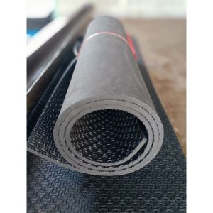 แผ่นยางปูพื้นกันกระแทกสีดำแบบลาย ขนาด 120*120ซม หนา 10มิล