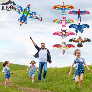 H & B พ.ย.เด็กแบบไดนามิก Kite ของเล่นการ์ตูน Kuromi Phoenix ผีเสื้อเครื่องบิน Eagle Kite เด็กมือถือตกปลา Rod Kite ของเล่นกีฬากลางแจ้ง {th}