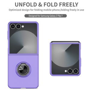 ใหม่สําหรับ Samsung Z Flip7 เคสโทรศัพท์ Flip7/6/5/4/3 ขาตั้งแหวนหมุนเคสโทรศัพท์กันกระแทกบางเฉียบ