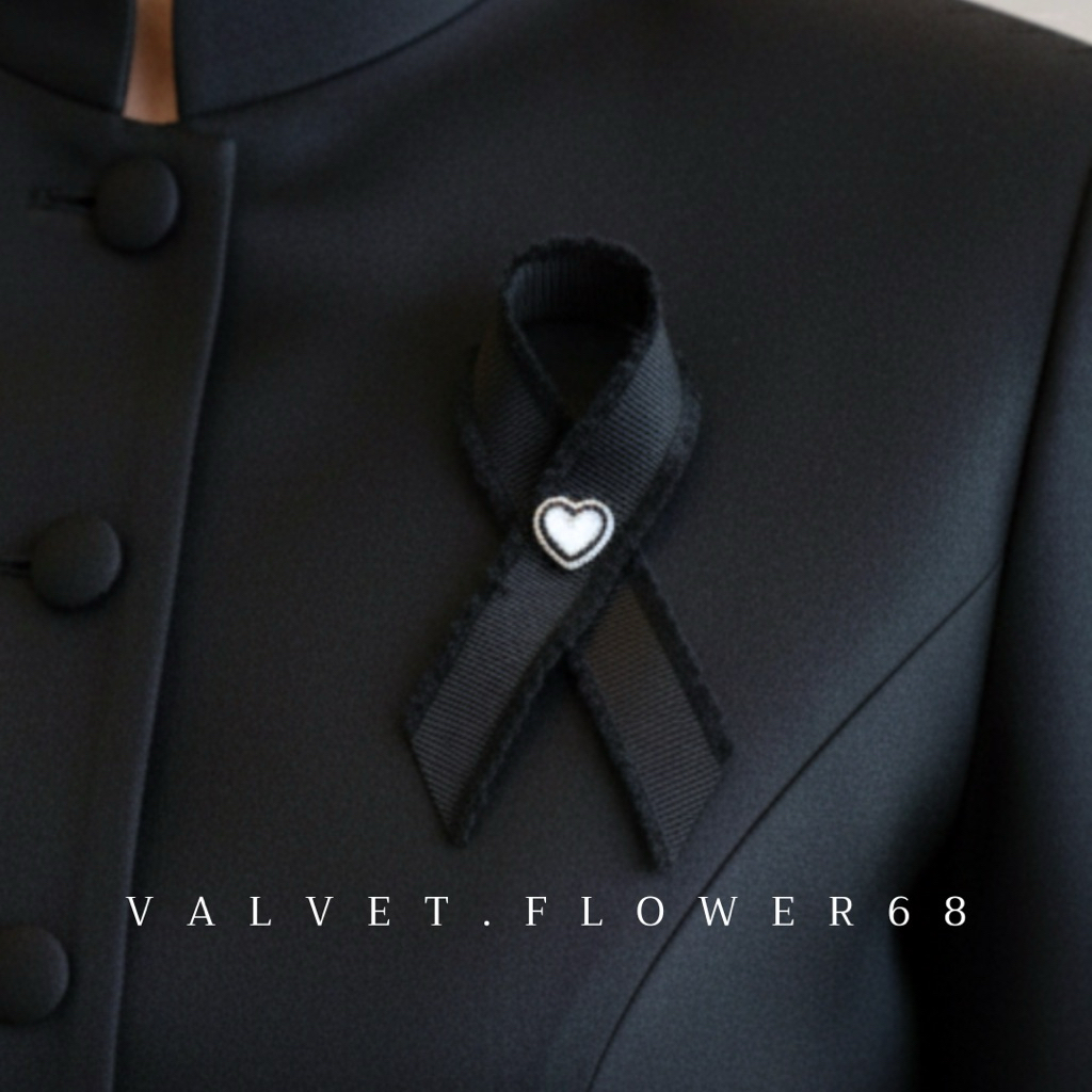 (แบบที่3)โบว์ไว้อาลัย โบว์ริบบิ้นไว้ทุกข์ โบว์เข็มกลัด เข็มกลัดโบว์ดำ เข็มกลัดงานขาวดำ เข็มกลัดติดเสื้อ