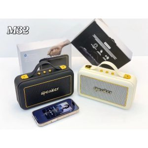 ลำโพงบลูทูธ รองรับ TF BT FM USB TWS รุ่น M32 ขนาด 57 มม. กำลัง 10W แบตเตอรี่ 1200mAh เสียงดี พกพา ส่งจากไทย