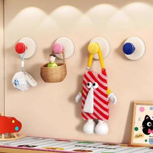 8Pcs ตะขอถ้วยดูด หน้าท้อง แบบใช้ซ้ําได้ ต่อย-ฟรี ติดผนังอุปกรณ์แขวนผนังตะขอประตูสูญญากาศห้องน้ํา