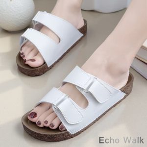 Echo Walk รองเท้าแตะสองสายผู้หญิง สไตล์เกาหลี พื้นนุ่ม ลดแรงกระแทก ใส่สบาย เดินไม่เจ็บ เบาและทนทาน