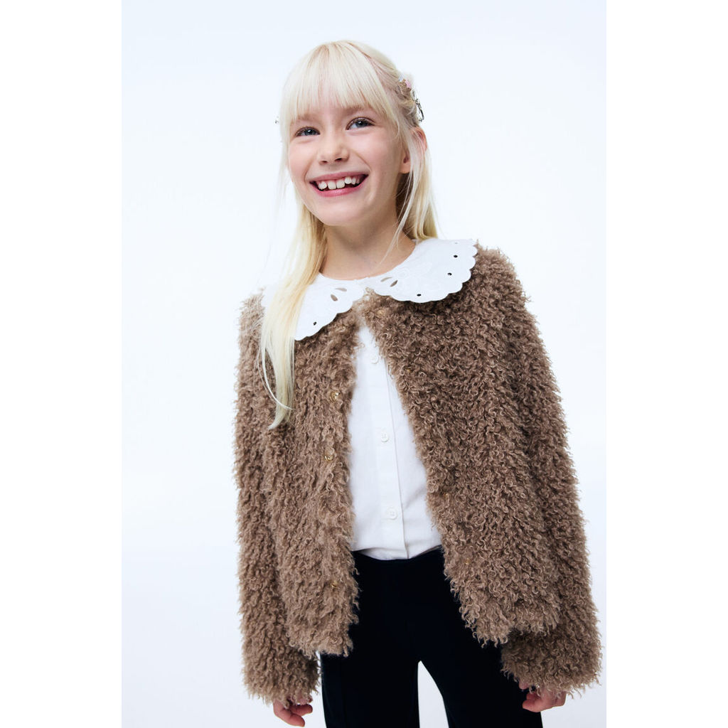 H&M(เอชแอนด์เอ็ม) คาร์ดิแกนผ้านุ่มฟู Girls Fluffy cardigan 1319290_1