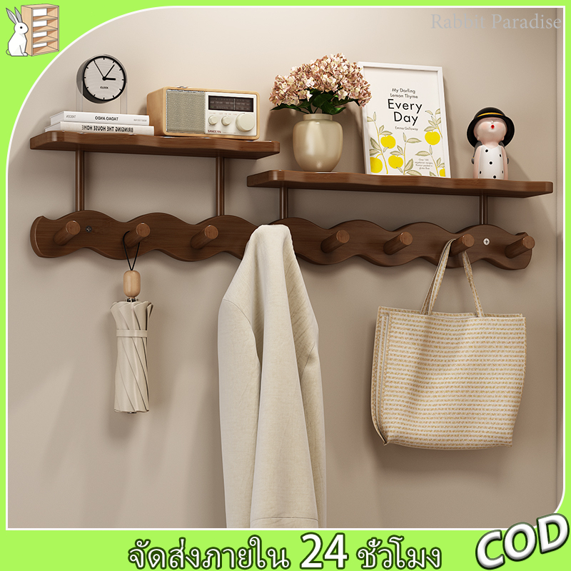 （เครื่องมือติดตั้งฟรี）ที่แขวนเสื้อติดผนัง ที่แขวนประตู ทางเข้าห้องนอน อเนกประสงค์ ประหยัดพื้นที่