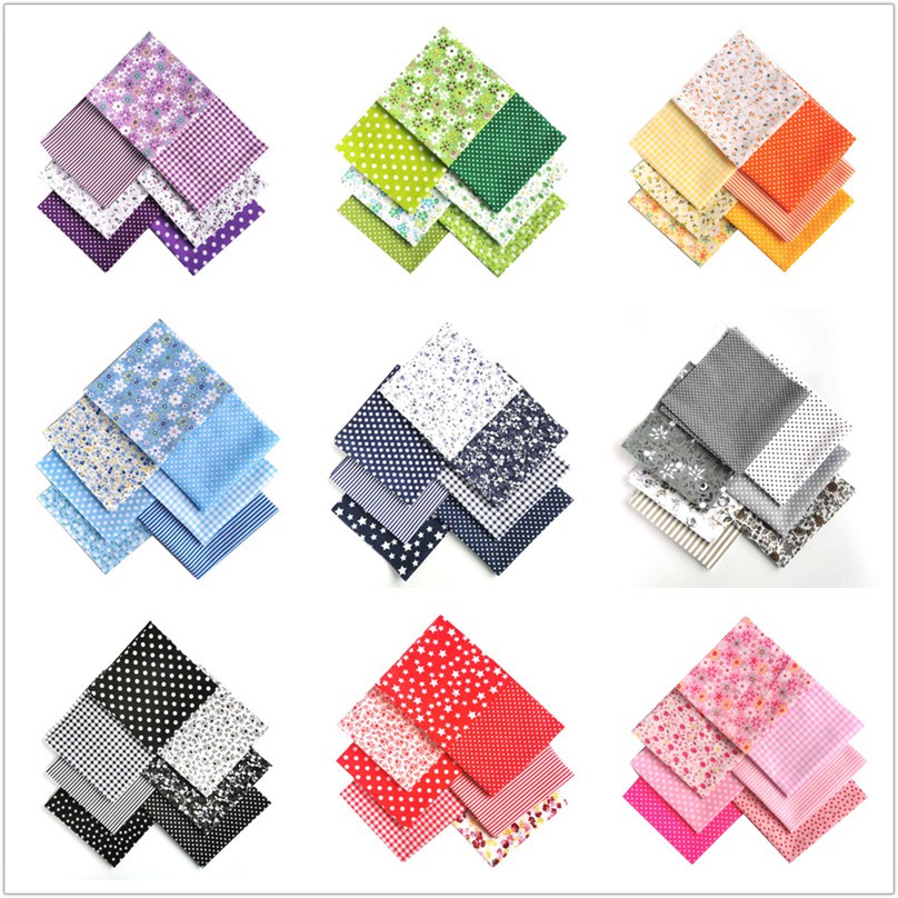 7 ชิ้น/ล็อต 25 ซม.x25 ซม.สแควร์ดอกไม้พิมพ์ผ้าฝ้ายไขมัน Quaters Tilda Kain Diy ผ้า,sewing Patchwork ผ้า