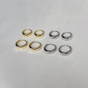 105-littlegirl gifts-WaterDrop Ear clipต่างหูห่วงรูปหยดน้ำ 13,16mm