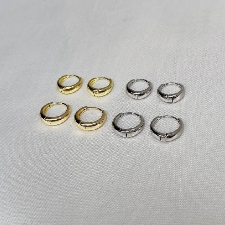 105-littlegirl gifts-WaterDrop Ear clipต่างหูห่วงรูปหยดน้ำ 13,16mm