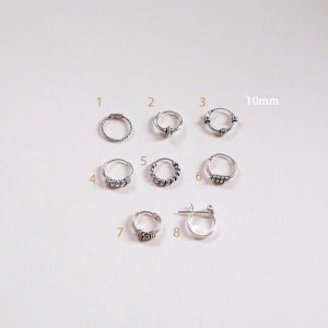 cchershop silver925 ต่างหูห่วงเงินแท้  งานบาหลี ขนาด 8-10 มิล