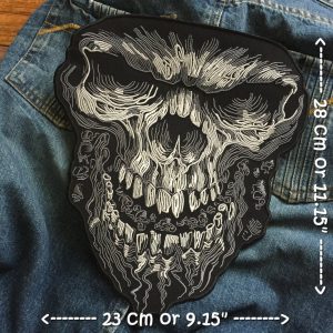 หน้าปีศาจ ไบค์เกอร์ ตัวรีดติดเสื้อ อาร์มรีด อาร์มปัก ตกแต่งเสื้อผ้า หมวก กระเป๋า แจ๊คเก็ตยีนส์ Embroidered Iron on Pa…