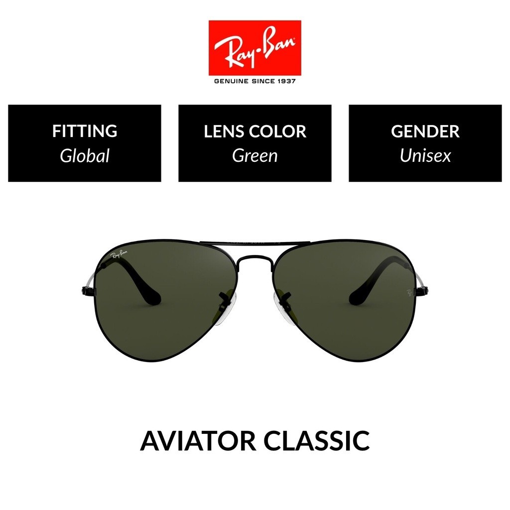 Ray-Ban Aviator Large Metal – RB3025 L2823  size 58 – sunglasses แว่นกันแดด