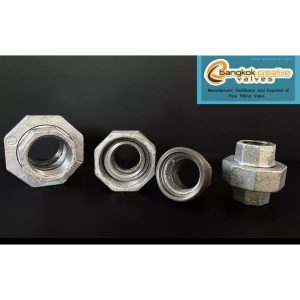 ข้อต่อยูเนียน เหล็ก เกลียวใน พร้อมยางยูเนียน 2 เส้น