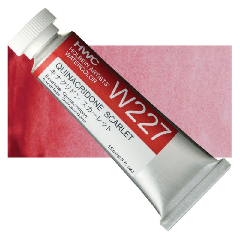 Quinacridone Scarlet (Cherry red) W027/W227 SerC 5/15ml  สีน้ำโฮลเบน Japan Holbein Artist Watercolor