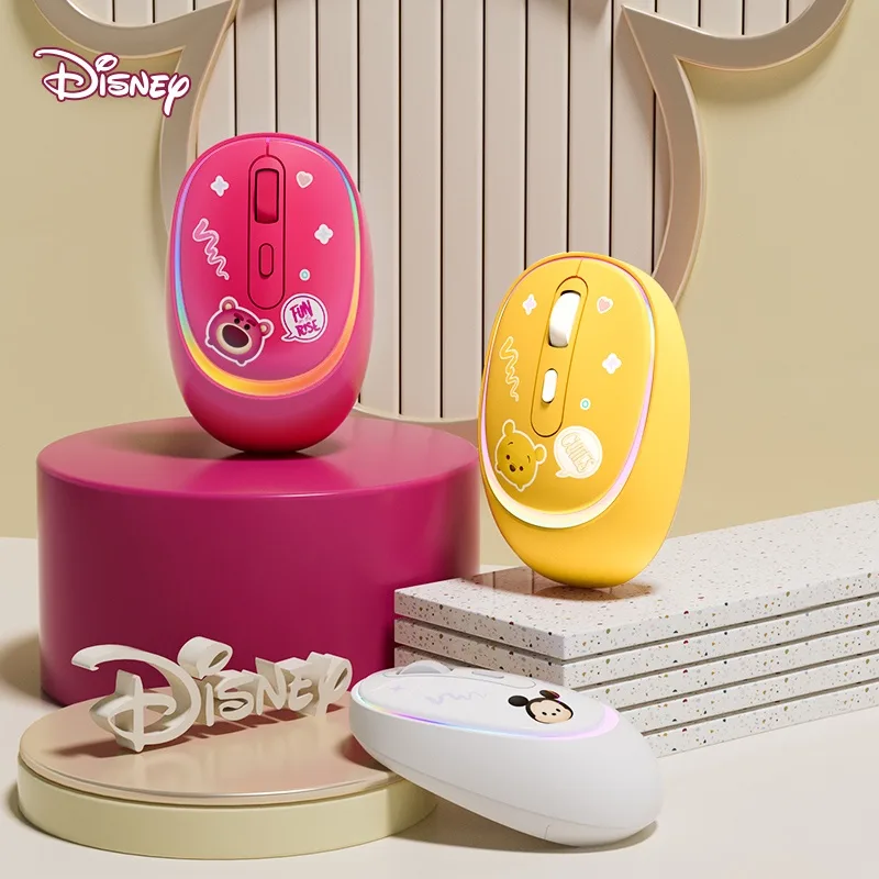 Disney M08 TsumTsum Series เมาส์ไร้สาย บลูทูธ 5.2 ลายการ์ตูนหมีพูห์ สตรอเบอร์รี่ มิกกี้เมาส์น่ารัก เรืองแสงเงียบ สําหรับคอมพิวเตอร์ โน้ตบุ๊ก สํานักงาน