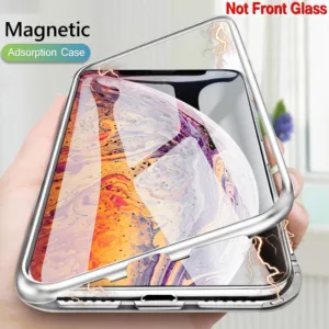 แม่เหล็ก 360 เคสโทรศัพท์โลหะสําหรับ iphone 14 15 16 Plus 11 12 13 pro MAX 14 15 16 pro MAX กระจกสองด้าน