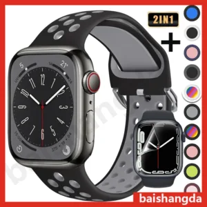 สายนาฬิกาข้อมือ ซิลิโคนนิ่ม ระบายอากาศ สําหรับ iWatch Band ultra 49 มม. 45 มม. 44 มม. 4 87654321 Se