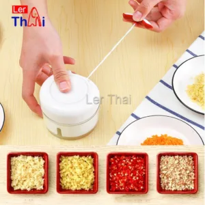 LerThai เครื่องปั่นชนิดมือดึง MiNi พริกต่างๆ เครื่องปั่น บดกระเทียมแบบใช้มือ