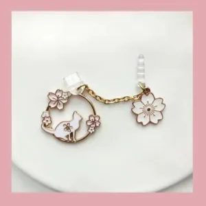 【พร้อมส่ง! ! ! 】แมว กระต่าย ปลั๊กกันฝุ่นน่ารัก จี้ ดอกไม้ โซ่ ปลั๊กฝุ่นโทรศัพท์มือถือ จี้ ใช้หูฟัง iphone/type c/mirco usb/3.55 มม.! ! !